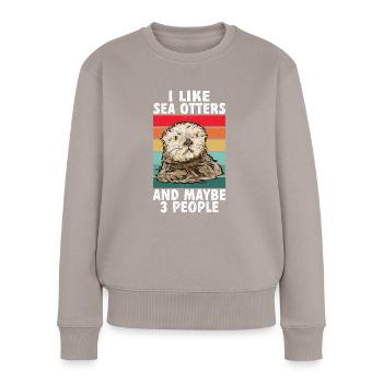 Seeotter - Frauen Premium Bio Pullover - Taupe - Vorne - Julia (174cm)