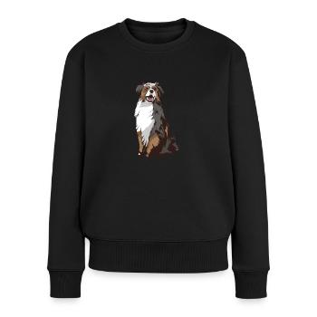 Australian Shepherd - Frauen Premium Bio Pullover - Schwarz - Vorne - Julia (174cm)
