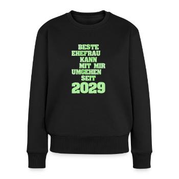 2029 - Frauen Premium Bio Pullover - Schwarz - Vorne - Julia (174cm)