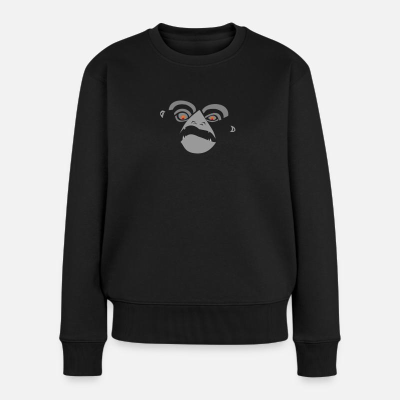 Angry and determined monkey face - Women's Premium Organic Jumper - black