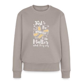 Spécial unique - Pull Premium bio Femme - taupe - Devant - Julia (174cm)