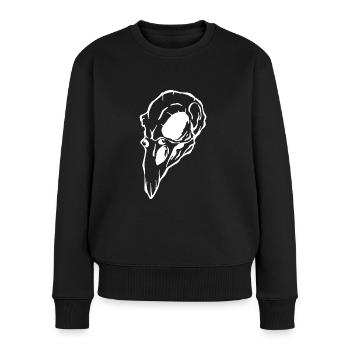Krähenschädel Halloween - Frauen Premium Bio Pullover - Schwarz - Vorne - Julia (174cm)