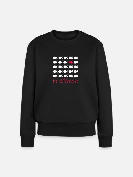 be different - Frauen Premium Bio Pullover - Schwarz