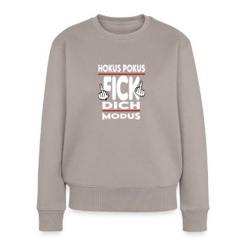 Hokus Pokus Fick dich Modus - Frauen Premium Bio Pullover - Taupe - Vorne - Julia (174cm)