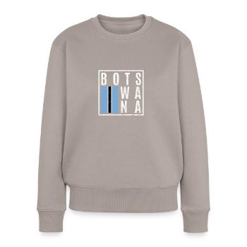 Botswana - Frauen Premium Bio Pullover - Taupe - Vorne - Julia (174cm)