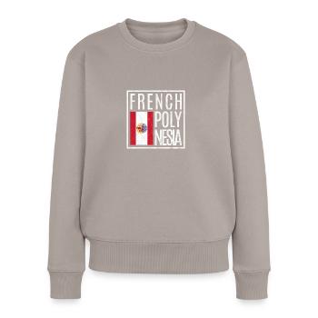 Polynésie française - Pull Premium bio Femme - taupe - Devant - Julia (174cm)