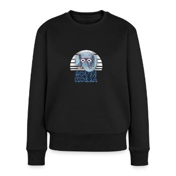 Corée du Sud - Pull Premium bio Femme - noir - Devant - Julia (174cm)