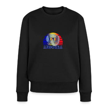Andorra - Frauen Premium Bio Pullover - Schwarz - Vorne - Julia (174cm)