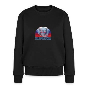 Slowakei - Frauen Premium Bio Pullover - Schwarz - Vorne - Julia (174cm)
