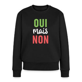 Oui mais non - Pull Premium bio Femme - noir - Devant - Julia (174cm)