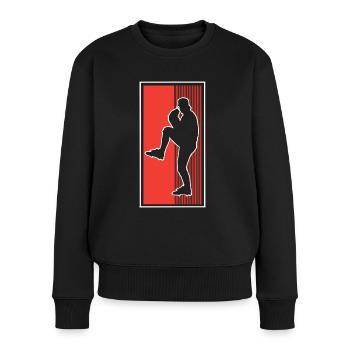 Baseball - Frauen Premium Bio Pullover - Schwarz - Vorne - Julia (174cm)