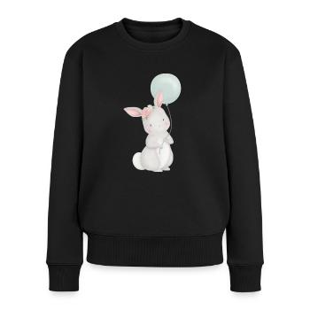 Hase luftballon - Frauen Premium Bio Pullover - Schwarz - Vorne - Julia (174cm)