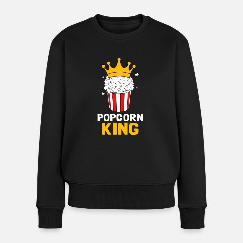 Popcorn King - Women's Premium Organic Jumper - black
