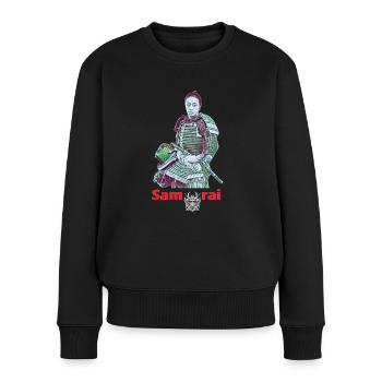 Samouraï - Pull Premium bio Femme - noir - Devant - Julia (174cm)