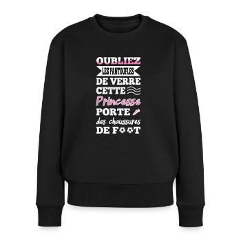 Oubliez les pantoufles de verre t-shirt football - Pull Premium bio Femme - noir - Devant - Julia (174cm)