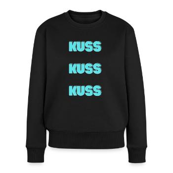 kuss - Frauen Premium Bio Pullover - Schwarz - Vorne - Julia (174cm)