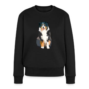 Australischer Schäferhund - Frauen Premium Bio Pullover - Schwarz - Vorne - Julia (174cm)