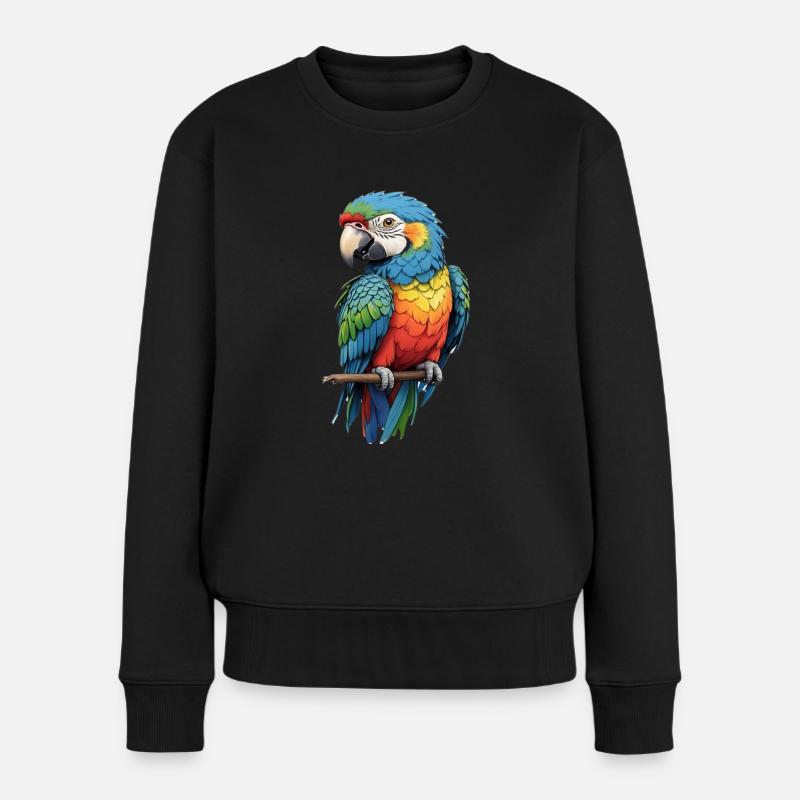 Mode Ara colorée : Exotique Chic - Pull Premium bio Femme - noir