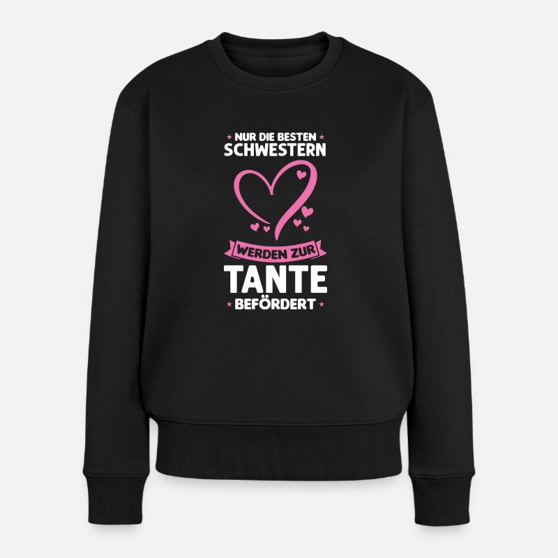 Tante Familie Schwester Geschenk - Frauen Premium Bio Pullover - Schwarz