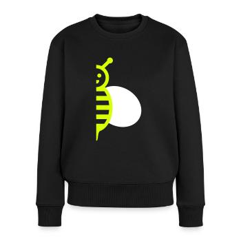 Hälfte einer Biene mit einem Flügel - Frauen Premium Bio Pullover - Schwarz - Vorne - Julia (174cm)