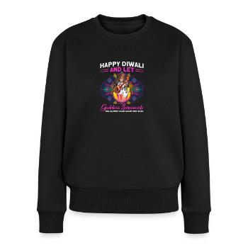 Diwali Hindus Sikh Fest der Lichter Geschenk - Frauen Premium Bio Pullover - Schwarz - Vorne - Julia (174cm)