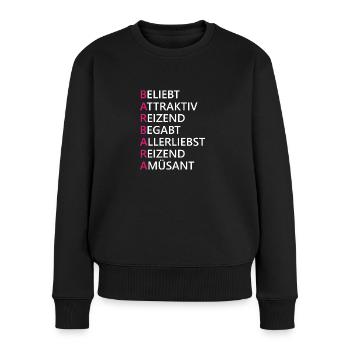 Barbara Name Geschenk - Frauen Premium Bio Pullover - Schwarz - Vorne - Julia (174cm)