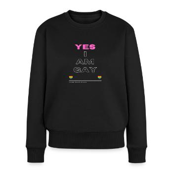 Oui, je suis gay Pride Shirt - Pull Premium bio Femme - noir - Devant - Julia (174cm)