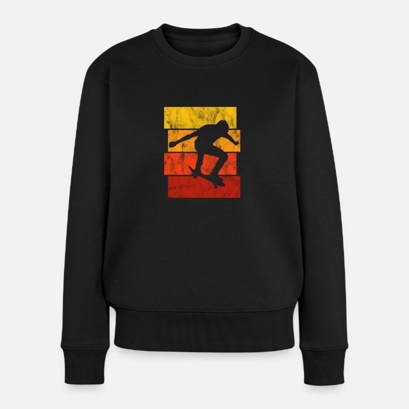 Skateboarder Skateboard Skater Skate Skateing - Frauen Premium Bio Pullover - Schwarz
