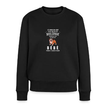 je ne suis pas un bouledogue - Pull Premium bio Femme - noir - Devant - Julia (174cm)
