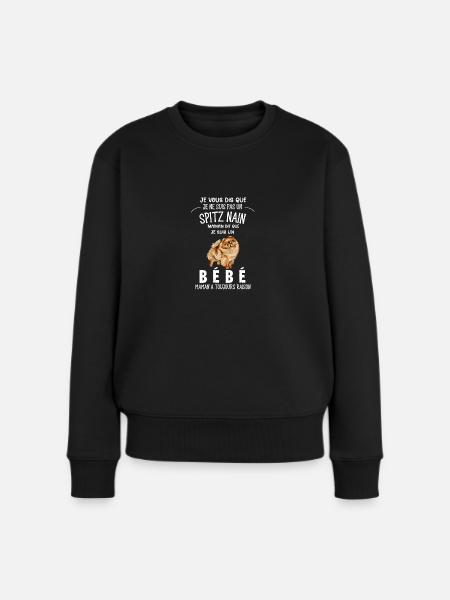 je ne suis pas un spitz nain - Pull Premium bio Femme - noir