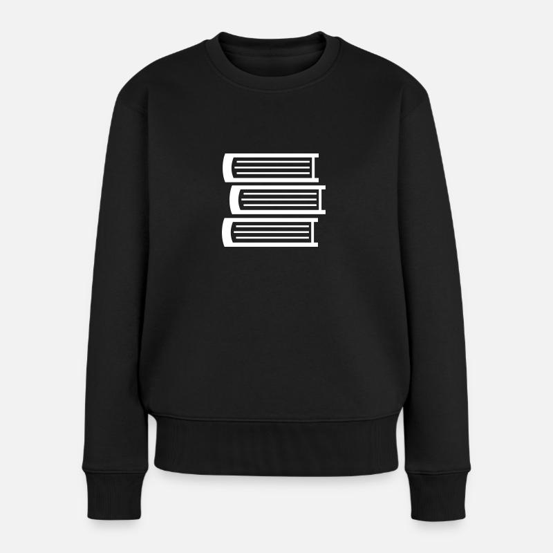 Pile de livres - Pull Premium bio Femme - noir