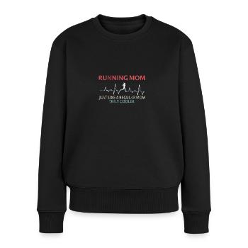 laufen women running geschenkidee - Frauen Premium Bio Pullover - Schwarz - Vorne - Julia (174cm)