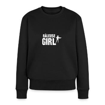 râleuse girl - Pull Premium bio Femme - noir - Devant - Julia (174cm)