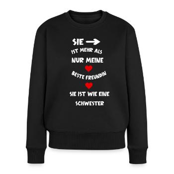 Beste Freundinnen Herz Beste Freundin Spruch - Frauen Premium Bio Pullover - Schwarz - Vorne - Julia (174cm)