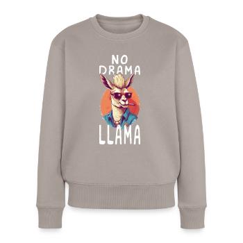 Lama Pas De Drame Lama Drôle Dire Humour Drôle - Pull Premium bio Femme - taupe - Devant - Julia (174cm)