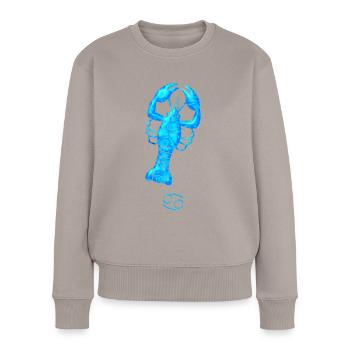Krebs - Frauen Premium Bio Pullover - Taupe - Vorne - Julia (174cm)