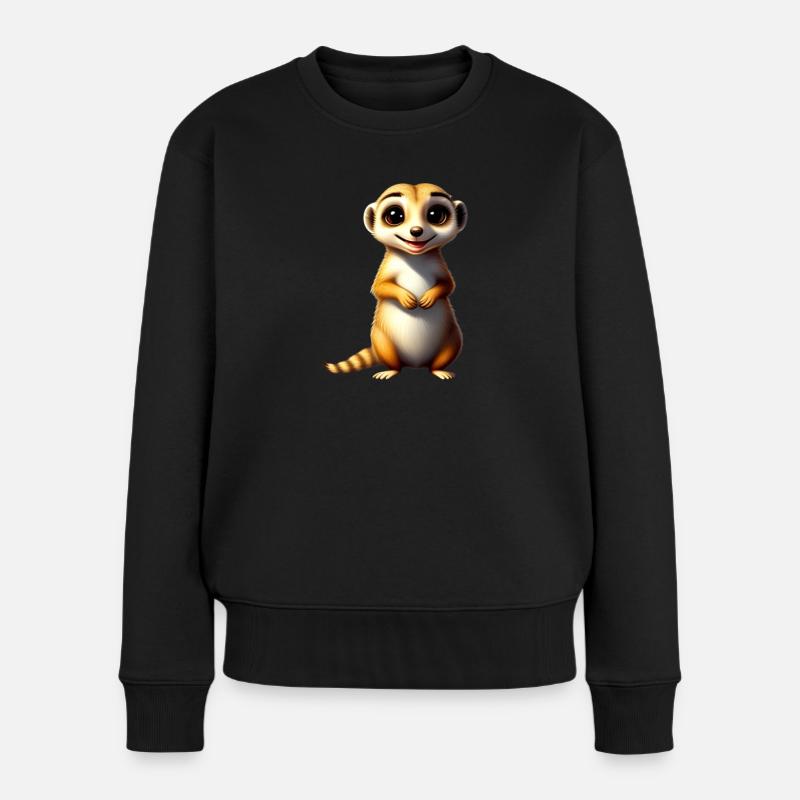 Erdmännchen - Frauen Premium Bio Pullover - Schwarz