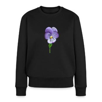 Viola tricolor - Frauen Premium Bio Pullover - Schwarz - Vorne - Julia (174cm)