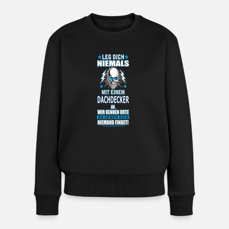 DACHDECKER - Frauen Premium Bio Pullover - Schwarz
