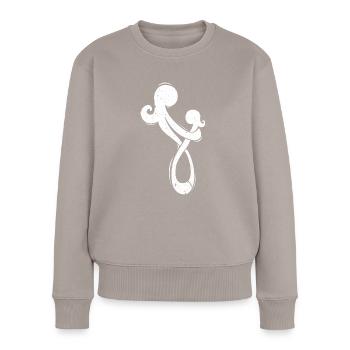 Mom infinity - Frauen Premium Bio Pullover - Taupe - Vorne - Julia (174cm)