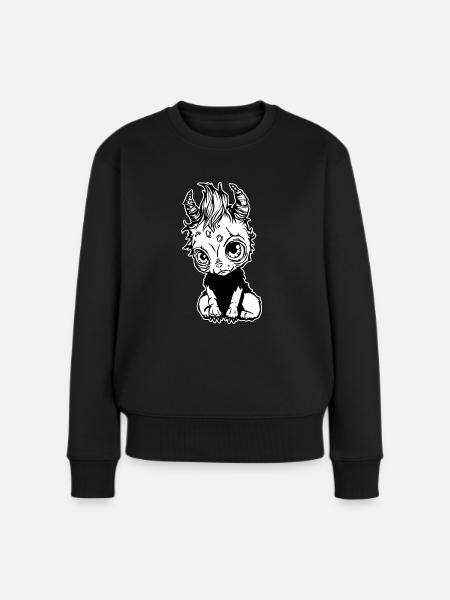 Mignon bébé licorne zombie - Pull Premium bio Femme - noir