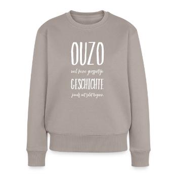 Funny Greek Saying Greece Gift - Women's Premium Organic Jumper - taupe - Front - Julia (174cm)