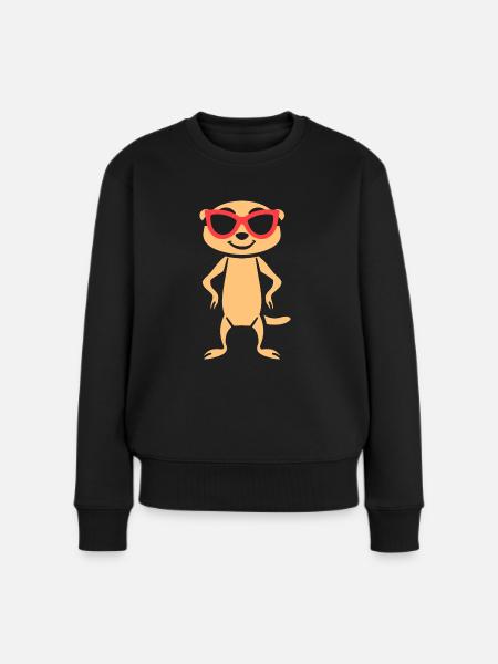 Erdmännchen - Frauen Premium Bio Pullover - Schwarz