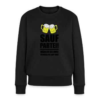 sauf partei - Frauen Premium Bio Pullover - Schwarz - Vorne - Julia (174cm)