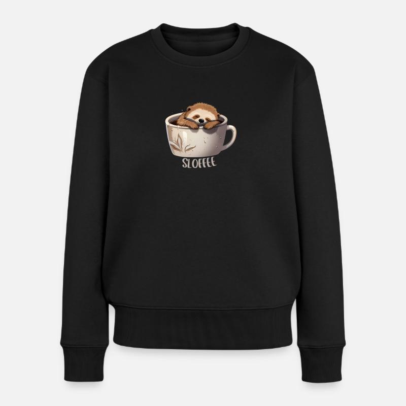 sloffee - Frauen Premium Bio Pullover - Schwarz