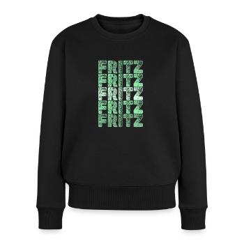 Fritz - Frauen Premium Bio Pullover - Schwarz - Vorne - Julia (174cm)