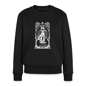 Tarotkarte Das Glücksrad - Frauen Premium Bio Pullover - Schwarz - Vorne - Julia (174cm)