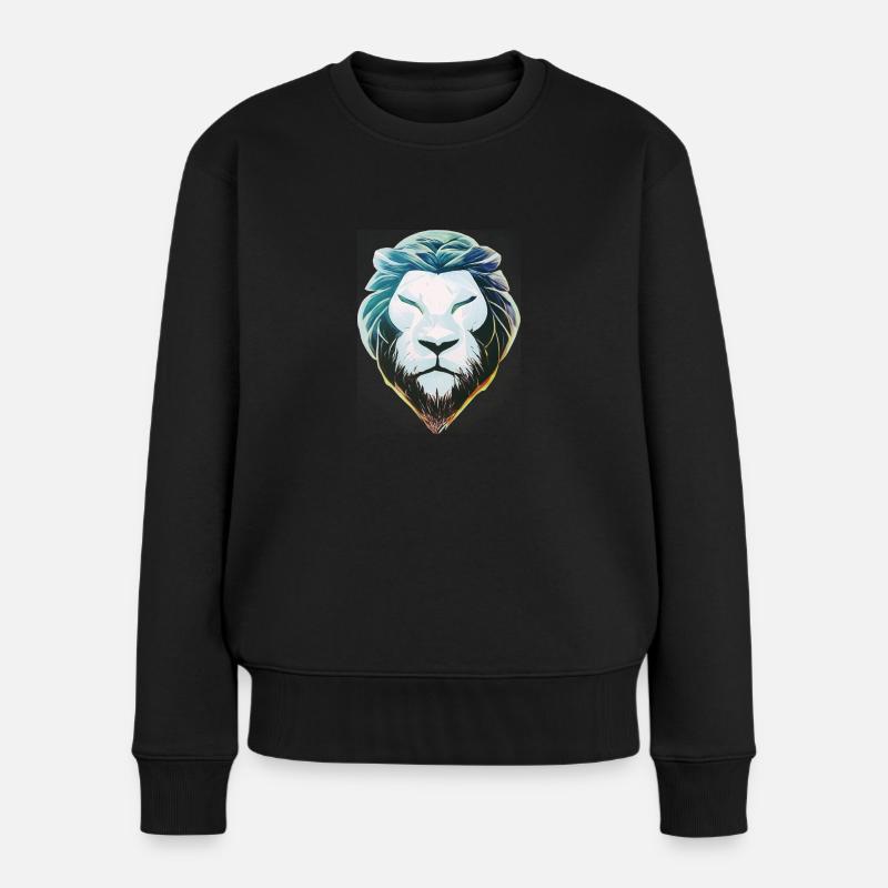 Löwe - Frauen Premium Bio Pullover - Schwarz