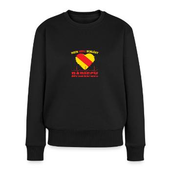 Badische Geschenke | Baden-Württemberg Badner - Frauen Premium Bio Pullover - Schwarz - Vorne - Julia (174cm)