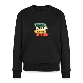 Legend since August 1994 - Frauen Premium Bio Pullover - Schwarz - Vorne - Julia (174cm)